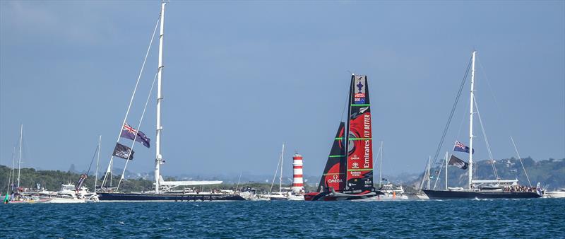 Sailing to victory Emirates Team NZ - America's Cup - Day 7 - March 17, 2021, Course A photo copyright Richard Gladwell / Sail-World.com taken at Royal New Zealand Yacht Squadron and featuring the AC75 class
