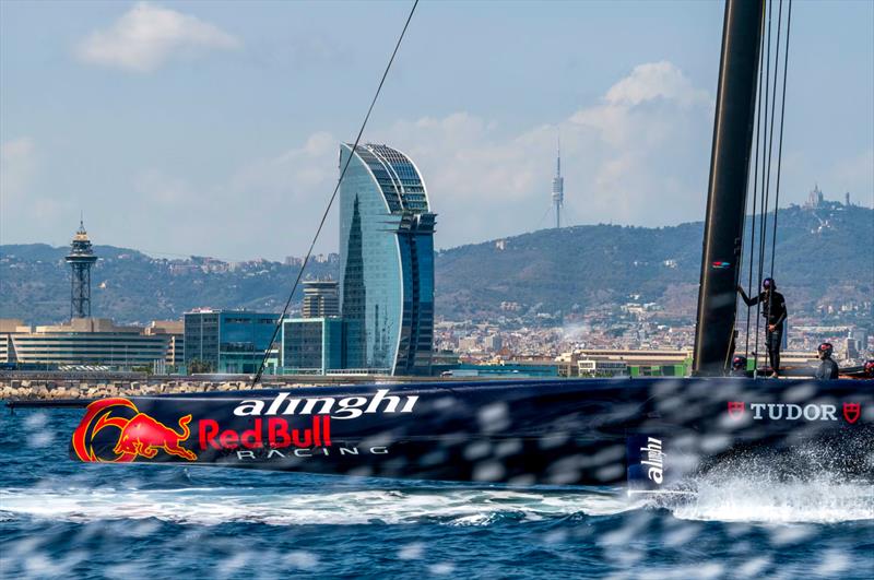 Alinghi Red Bull Racing tows out - First sailing day - August 31, 2022 - Barcelona photo copyright Alinghi RBR taken at Société Nautique de Genève and featuring the AC75 class