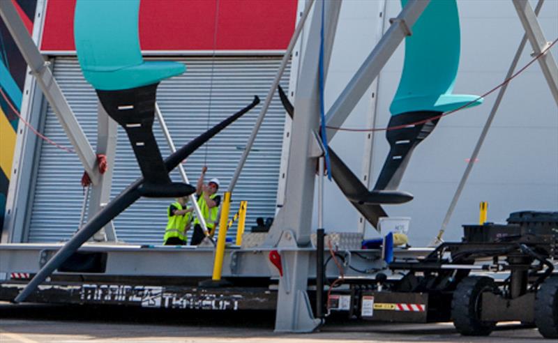 Emirates Team New Zealand's Version 2 foil arms and wing foil  - June 29, 2024 - photo © Hamish Hooper / ETNZ