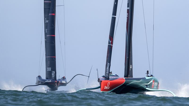 Emirates Team New Zealand vs. Alinghi Red Bull Racing on Louis Vuitton Cup Round Robin Day 7 - 7th September 2024 - photo © David Maynard / www.alleycatphotographer.com