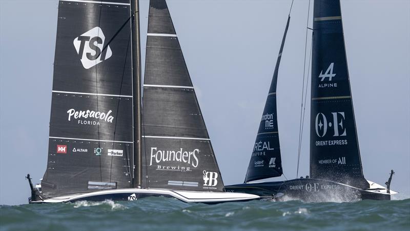 New York Yacht Club American Magic vs. Orient Express Racing Team on Louis Vuitton Cup Round Robin Day 7 - 7th September 2024 - photo © David Maynard / www.alleycatphotographer.com