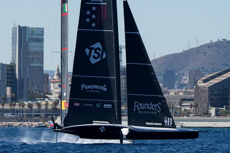 Louis Vuitton Cup Semi-Finals day 1 photo copyright NYYC American Magic taken at  and featuring the AC75 class