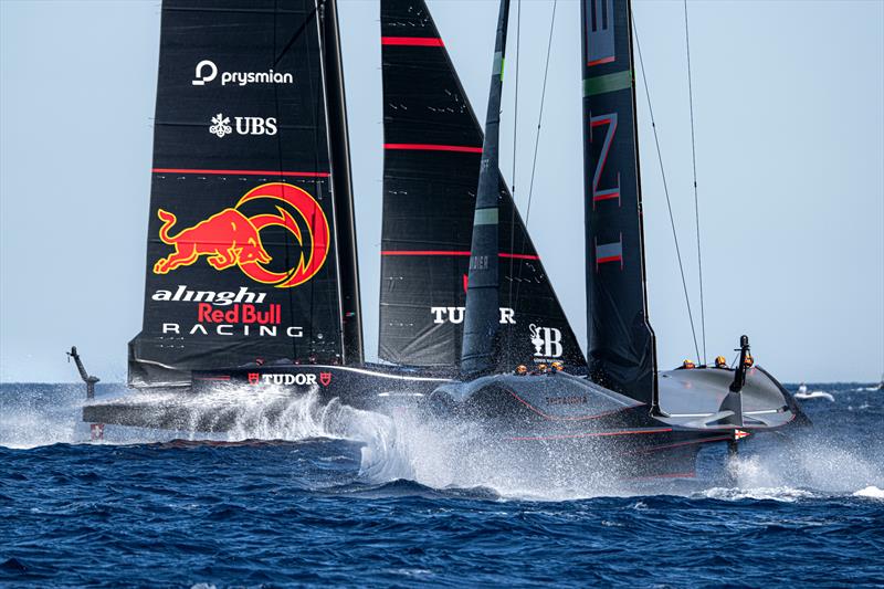 Alinghi Red Bull Racing vs. INEOS Britannia on Louis Vuitton Cup Semi-Finals Day 2 - 15th September 2024 photo copyright Ricardo Pinto / America's Cup taken at  and featuring the AC75 class