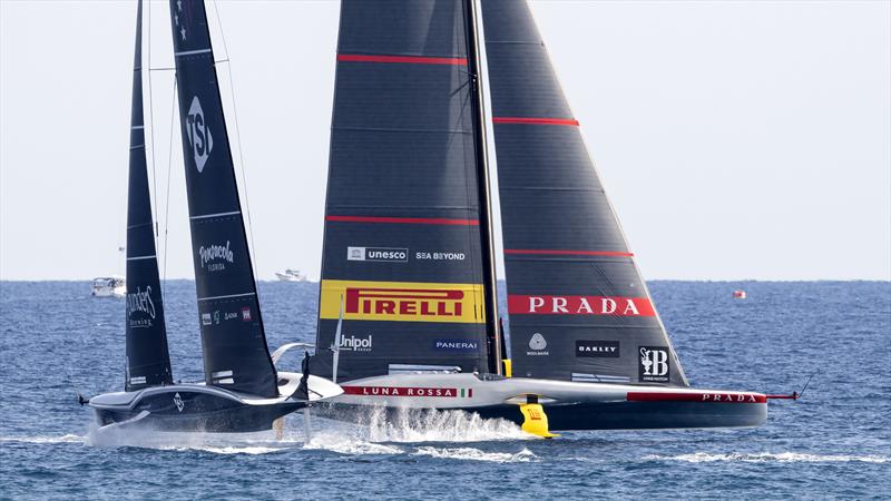 Luna Rossa Prada Pirelli vs. New York Yacht Club American Magic on Louis Vuitton Cup Semi-Finals Day 3 - 16th September 2024 photo copyright David Maynard / www.alleycatphotographer.com taken at  and featuring the AC75 class