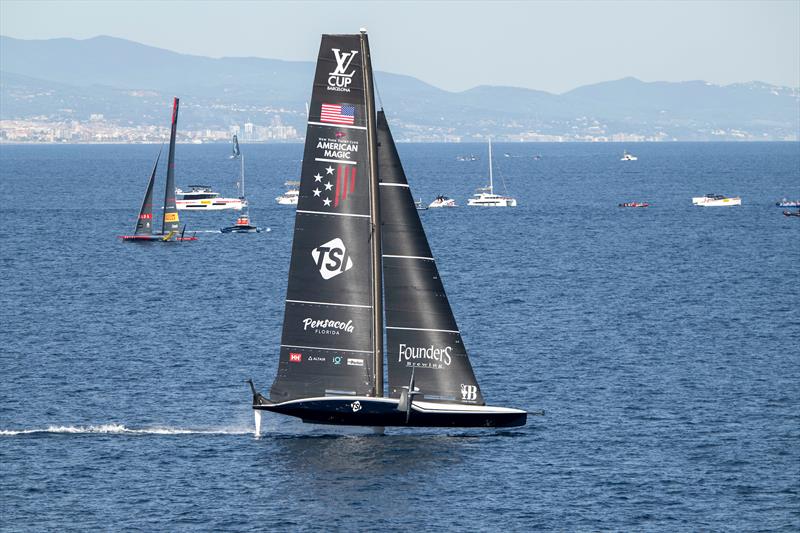 Luna Rossa Prada Pirelli vs. New York Yacht Club American Magic on Louis Vuitton Cup Semi-Finals Day 3 - 16th September 2024 photo copyright Ricardo Pinto / America's Cup taken at  and featuring the AC75 class