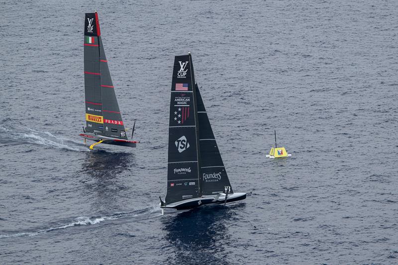 Luna Rossa Prada Pirelli vs. New York Yacht Club American Magic on Louis Vuitton Cup Semi-Finals Day 4 - 18th September 2024 photo copyright Ricardo Pinto / America's Cup taken at  and featuring the AC75 class