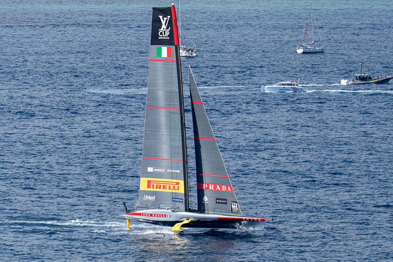 Luna Rossa Prada Pirelli vs. New York Yacht Club American Magic on Louis Vuitton Cup Semi-Finals Day 5 - 19th September 2024 photo copyright Ian Roman / America's Cup taken at  and featuring the AC75 class