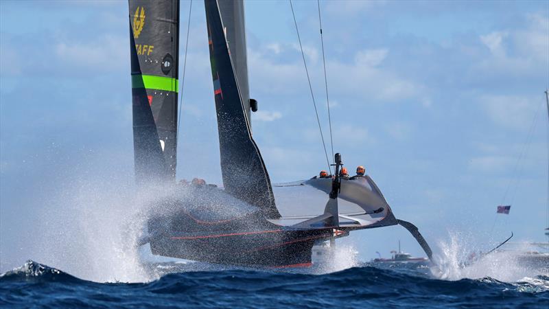 INEOS Britannia (boundary penalty in race 8) on Louis Vuitton Cup Final Race Day 5 - October 1, 2024 - photo © David Maynard / www.alleycatphotographer.com