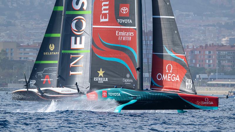 INEOS Britannia and Emirates Team NZ  - Louis Vuitton 37th America's Cup, Race Day 4 - October 16, .2024 - photo © Ricardo Pinto / America's Cup