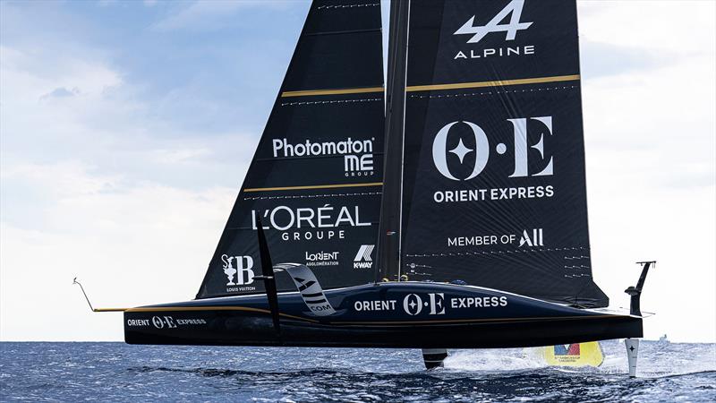 Orient Express (FRA) - Training in Barcelona ahead of the Louis Vuitton Preliminary Regatta -  August 15, 2024 photo copyright Ian Roman / America's Cup taken at Real Club Nautico de Barcelona and featuring the AC75 class
