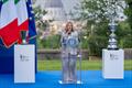 Italian Prime Minister Giorgia Meloni with the America's Cup at the Presentation Ceremony in Rome - May 26, 2025 © Ian Roman / America's Cup