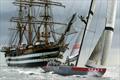 Amerigo Vespucci with Luna Rossa on the Hauraki Gulf - 31st America's Cup: Auckland, NZL – 2003 © Carlo Borlenghi