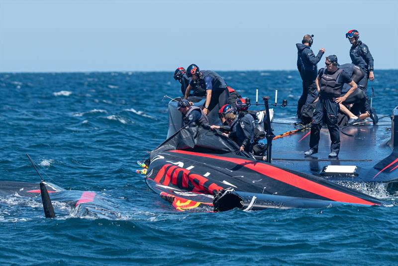 'Boat One' dismasting - AC75 - Alinghi  Red Bull Racing - April 2024 - photo © Ivo Rovira / America's Cup