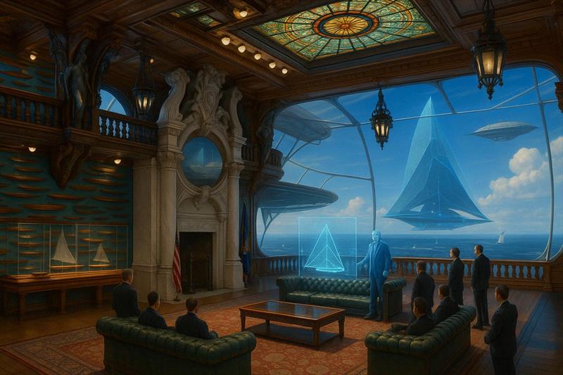 In the NYYC's timeless model room, a flicker of understanding — something lost, something earned photo copyright Pierre-Jean Cottalorda taken at Cercle de la Voile de Paris and featuring the ACC class