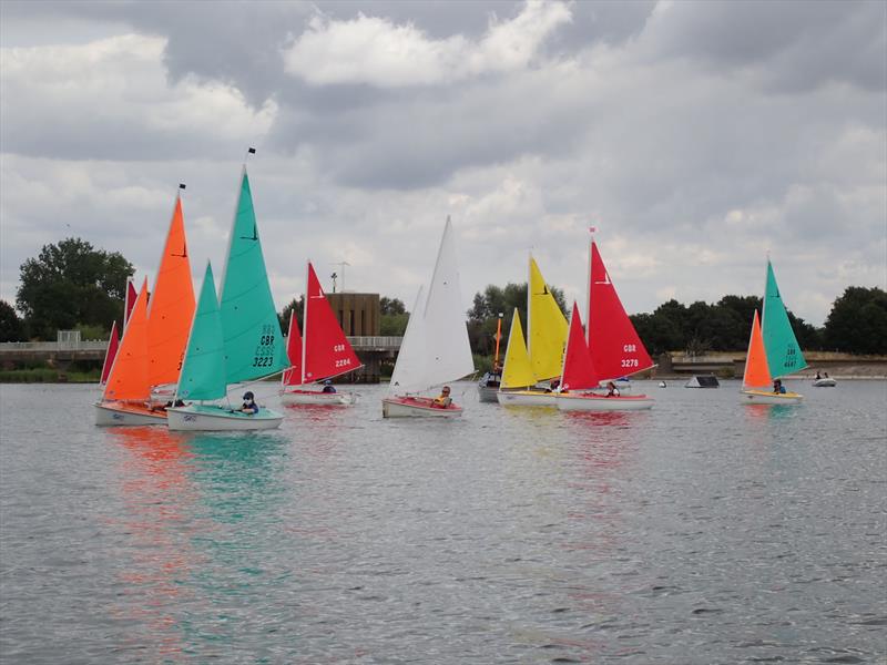 Close racing in the 1-person 3.03 class during the UK Hansa TT at the Woolverstone Project  photo copyright Andy Beharrell & Dot Steeds taken at  and featuring the Hansa class