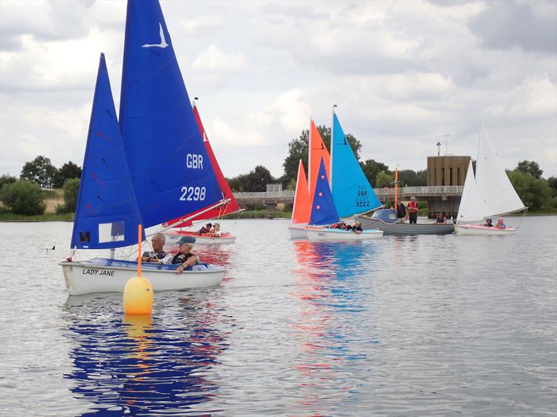 Close racing in the 2-person 3.03 class during the UK Hansa TT at the Woolverstone Project  photo copyright Andy Beharrell & Dot Steeds taken at  and featuring the Hansa class