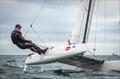 Pete Boxer riding his Aussie built Tool on the final day of the Unicorn and A Class Catamaran Nationals at Hayling Ferry SC © Gordon Upton / www.guppypix.com