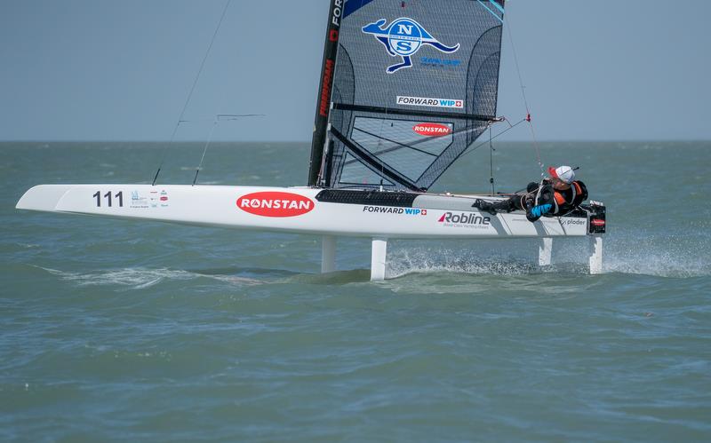 Emirates Team New Zealand's Glenn Ashby competing in the A-Class Catamaran World Championships in Hervey Bay, Queensland, Australia. - photo © Josh McCormack