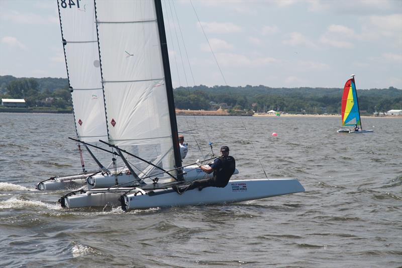 A Class cat racecourse action photo copyright Thomas Gardner taken at Sandy Bay Sailing Club and featuring the A Class Catamaran class