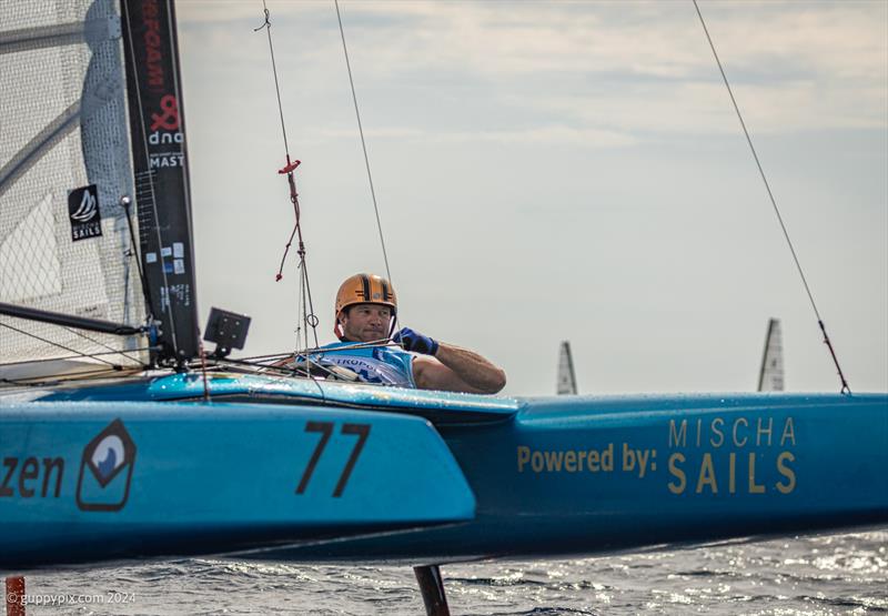 A-Class Cat Worlds - The Flying Dutchman Mischa Heemskerk will be looking to get his fourth Open World Title in Italy photo copyright Gordon Upton / www.guppypix.com taken at Centro Velico Punta Ala and featuring the A Class Catamaran class