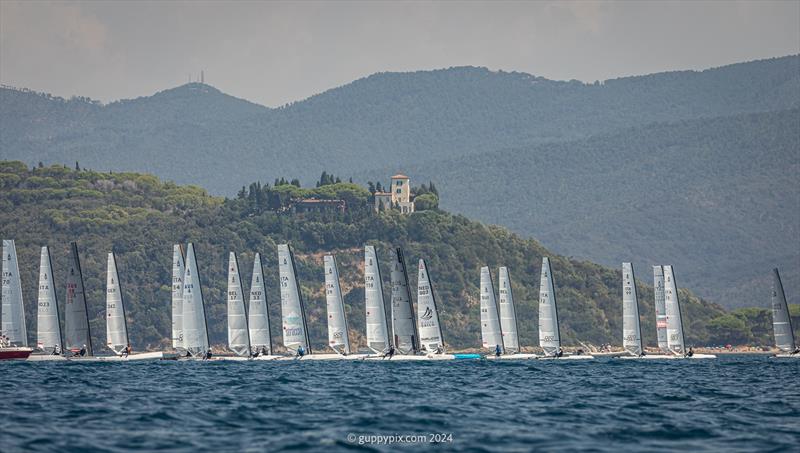 A Class Cat Regata Nazionale - The beautiful Tuscan coast at PuntAla Camping & Resort is showcasing high profile sailing events, first the Finn, now the A-Cat Worlds - photo © Gordon Upton / www.guppypix.com