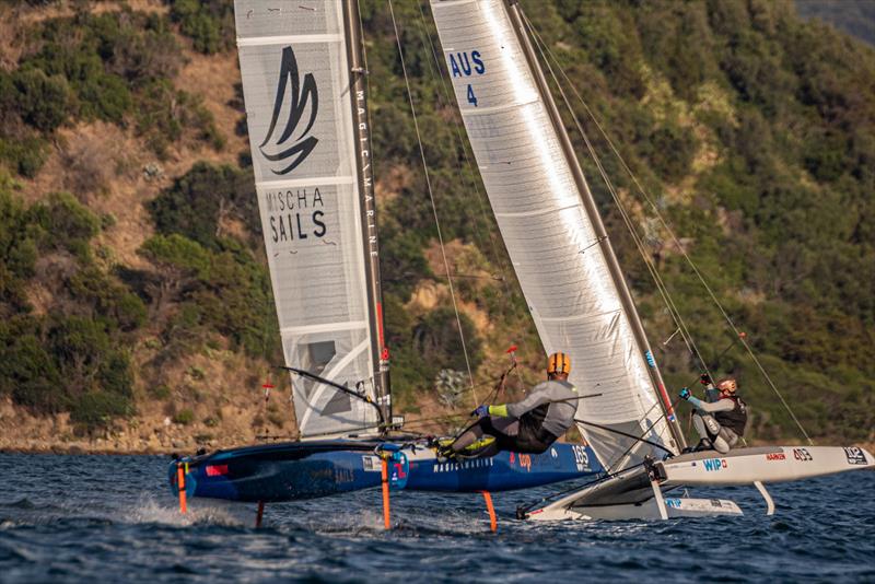 A Class Cat Worlds at Punta Ala day 3 photo copyright Gordon Upton / www.guppypix.com taken at Centro Velico Punta Ala and featuring the A Class Catamaran class