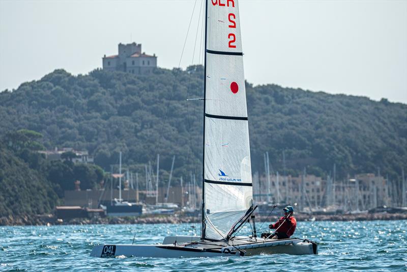 A Class Cat Worlds at Punta Ala day 3 photo copyright Gordon Upton / www.guppypix.com taken at Centro Velico Punta Ala and featuring the A Class Catamaran class