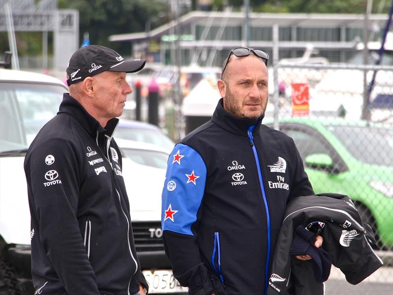 Max Sirena (Luna Rossa) with Emirates Team NZ CEO, Grant Dalton on Dec 10, 2015 when Luna Rossa handed over one of their foiling AC45's to get a very cash-strapped Team New Zealand into the 35th America's Cup. - photo © Richard Gladwell