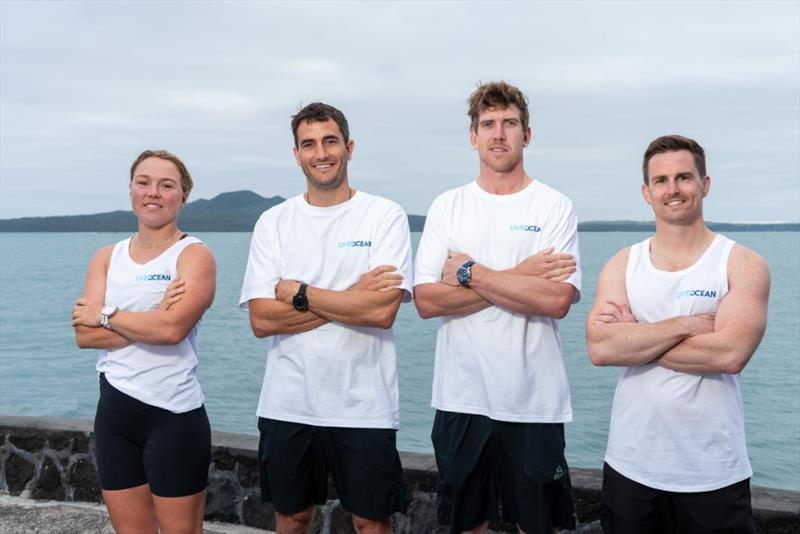 From left: Liv Mackay, Blair Tuke, Peter Burling and Jono Ridler photo copyright Live Ocean  taken at Royal New Zealand Yacht Squadron and featuring the ACC class