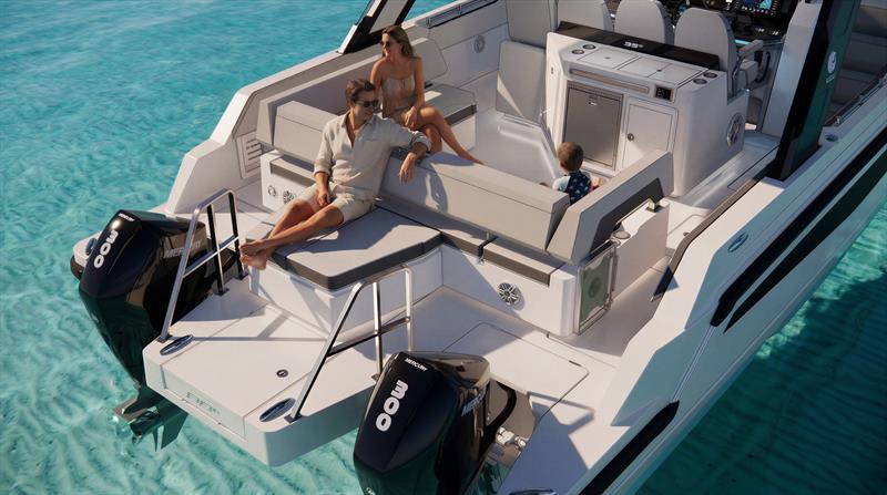 35 Sport Cockpit and stern - photo © Aquila Power Catamarans