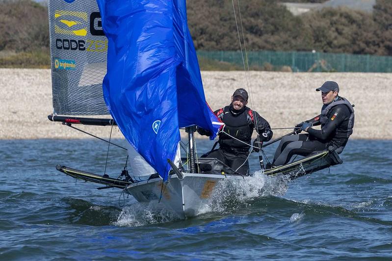 B14s at the Stokes Bay Skiff Open photo copyright Tim Olin / www.olinphoto.co.uk taken at Stokes Bay Sailing Club and featuring the B14 class