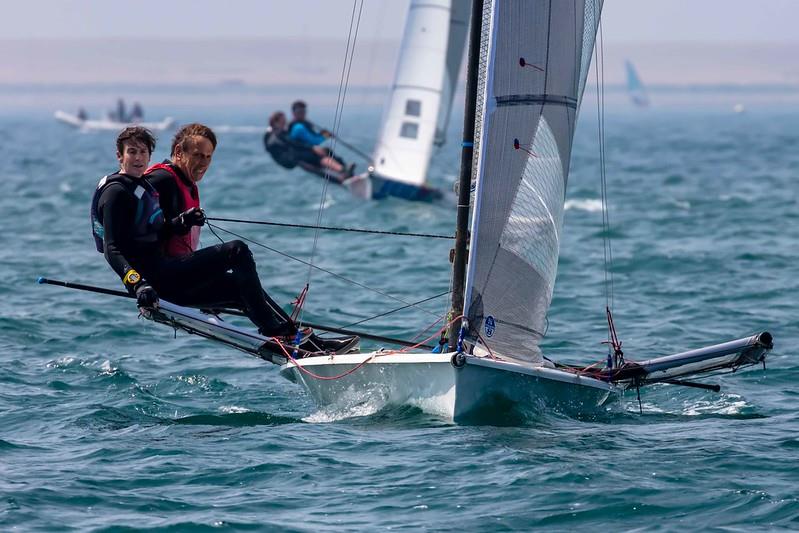 B14s at the Weymouth skiff open photo copyright Tim Olin / www.olinphoto.co.uk taken at Weymouth & Portland Sailing Academy and featuring the B14 class