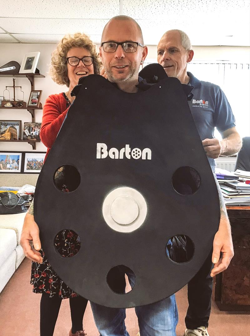 Barton Marine team member Darren Tuff wearing his Barton Pulley Block photo copyright Barton Marine taken at  and featuring the  class