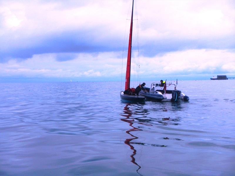 Bembridge Redwing early September racing in the rain photo copyright Mike Samuelson taken at Bembridge Sailing Club and featuring the Bembridge Redwing class