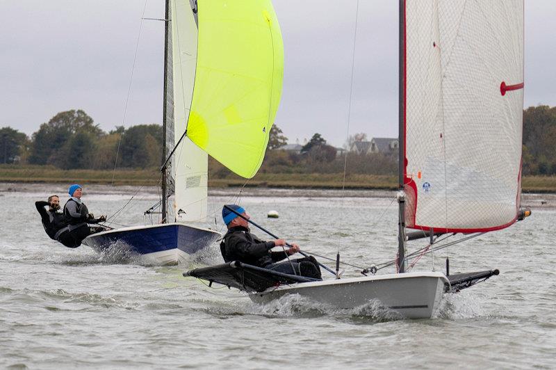 Malcolm Hutchings leads the second race - second week of the RCYC Snow Globe photo copyright Petru Balau Sports Photography / sports.hub47.com taken at Royal Corinthian Yacht Club, Burnham and featuring the Blaze class