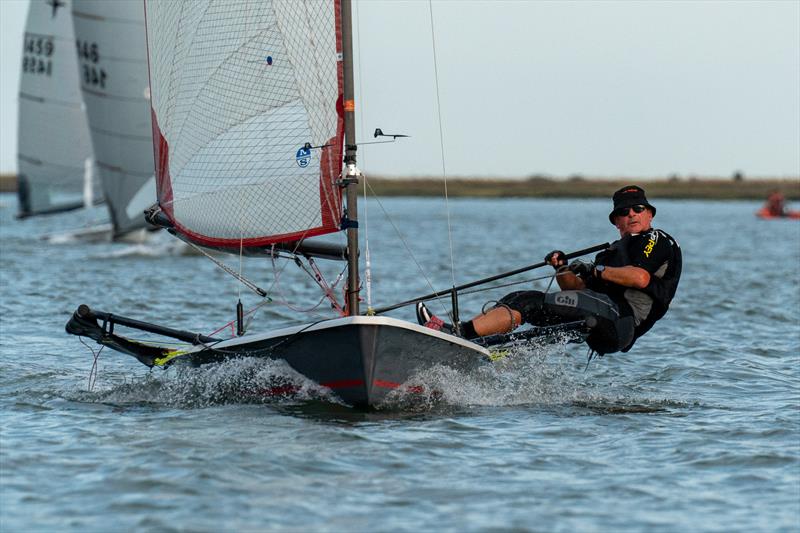 Malcolm Hutchings sailing on a Blaze won the John Torrance Trophy during Burnham Week 2024 photo copyright Petru Balau Sports Photography / sports.hub47.com taken at Royal Corinthian Yacht Club, Burnham and featuring the Blaze class