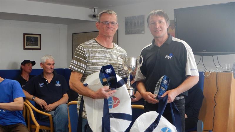 Stuart Bailey and Neil Oxton win the Buzz Nationals at Plymouth photo copyright Mary-Ann Paddison taken at Port of Plymouth Sailing Association and featuring the Buzz class