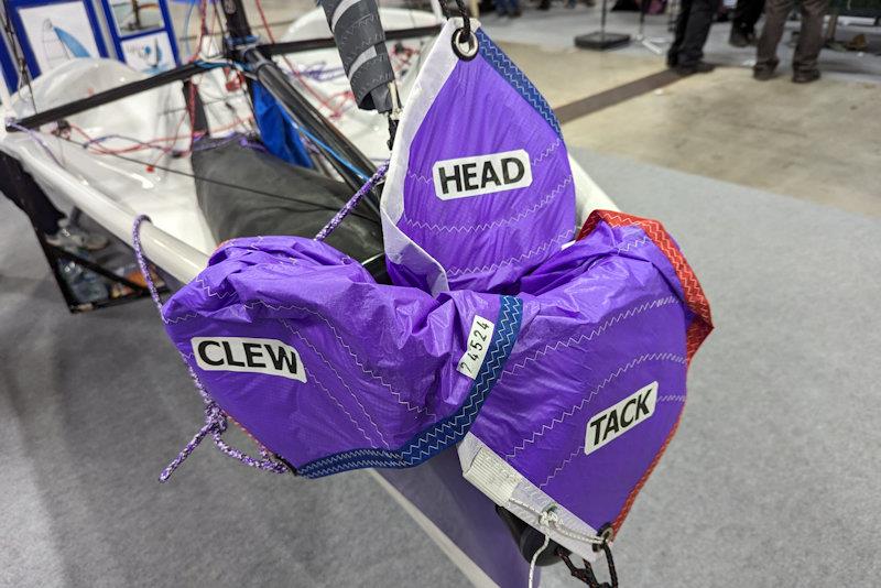 Purple patrol at the RYA Dinghy & Watersports Show 2024 - spinnaker matching the hull on a Buzz dinghy - photo © Mark Jardine