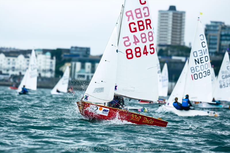 Promo fleet - ABP Cadet class World Championship in Plymouth - Day 6 photo copyright Paul Gibbins Photography taken at Plymouth Youth Sailing Club and featuring the Cadet class