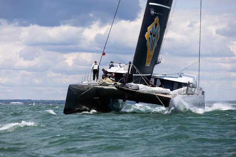 The maxi catamaran Allegra is most used to racing in strong conditions photo copyright Arthur Daniel / RORC taken at Royal Ocean Racing Club and featuring the Catamaran class
