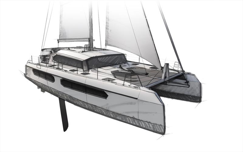 Sketch - Hu'chu 55ft performance catamaran photo copyright iYacht GmbH taken at  and featuring the Catamaran class