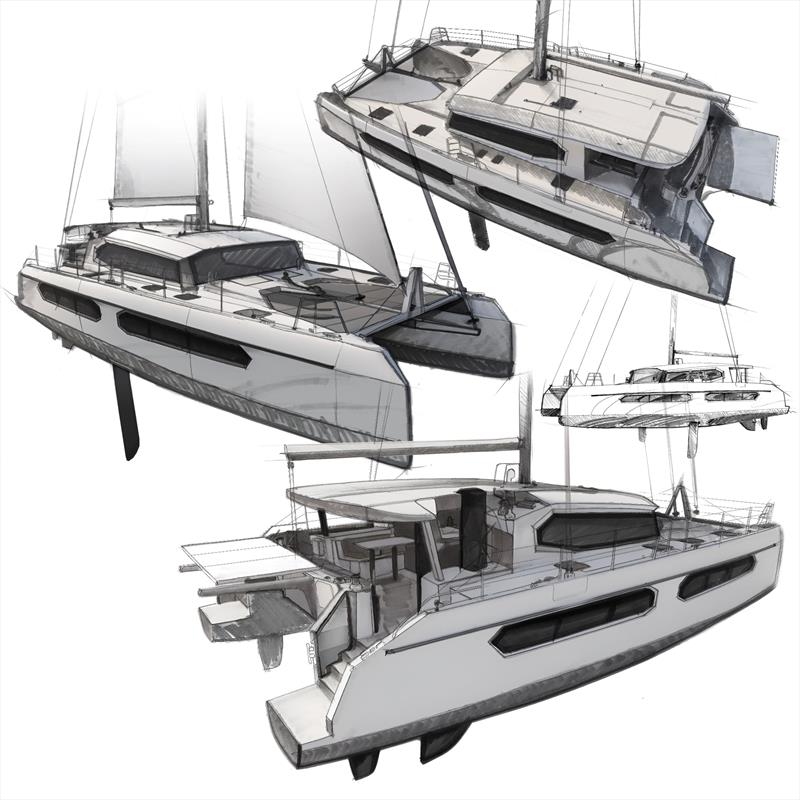 Sketch - Hu'chu 55ft performance catamaran - photo © iYacht GmbH