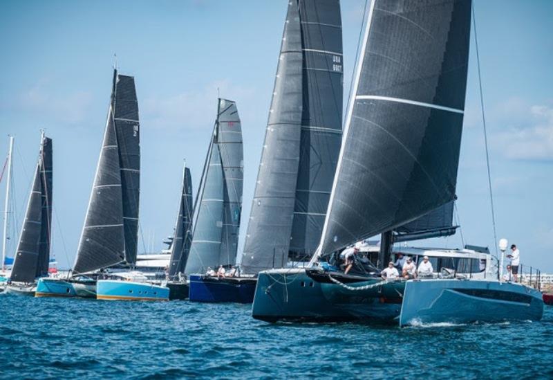 2024 starting line day one photo copyright Laurens Morel taken at Sint Maarten Yacht Club and featuring the Catamaran class