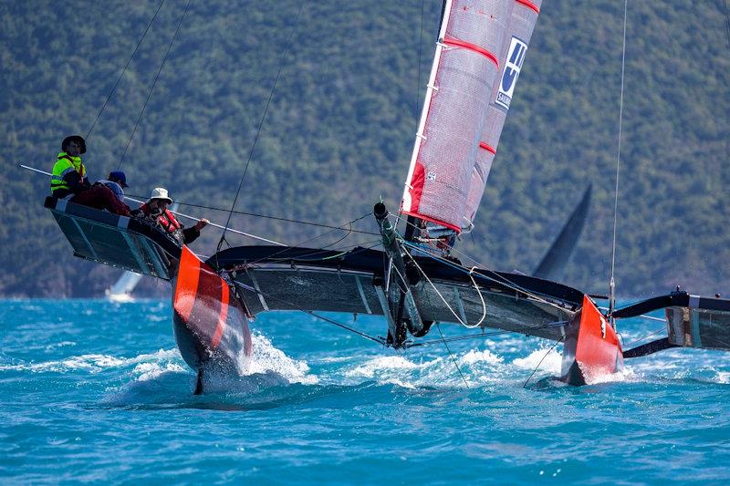 'Rushour' on the boil - Ocean Dynamics and Mount Gay Airlie Beach Race Week - Day 1 photo copyright Andrea Francolini / ABRW taken at Whitsunday Sailing Club and featuring the Catamaran class