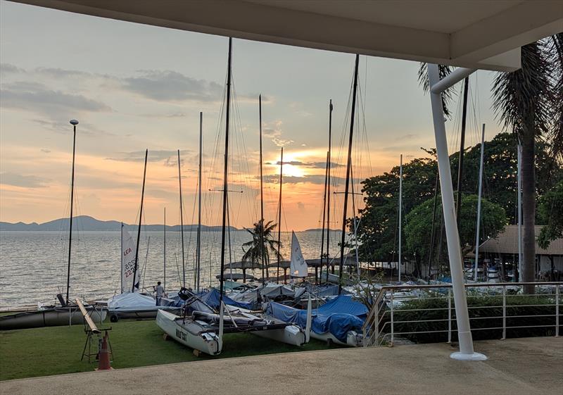 The view from the Royal Varuna Yacht Club photo copyright Mark Jardine taken at Royal Varuna Yacht Club and featuring the Catamaran class