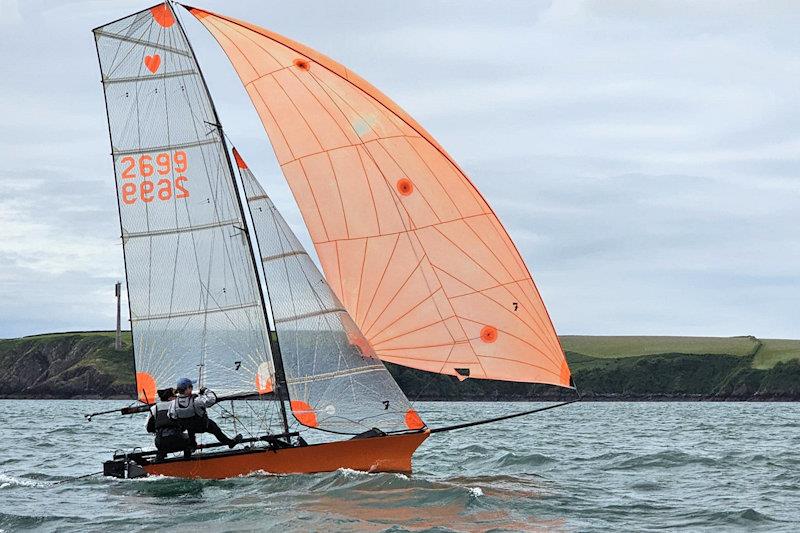 Aunti, the class boat, sailed very well by Gini Horn and Jacques Audet - Cherub UK National Championships at Dale photo copyright DYC taken at Dale Yacht Club and featuring the Cherub class