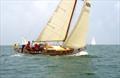 1958 Robert Clark designed Orthops powers to windward in Race 1 - Falmouth Classics 2025 © Jan Pentreath