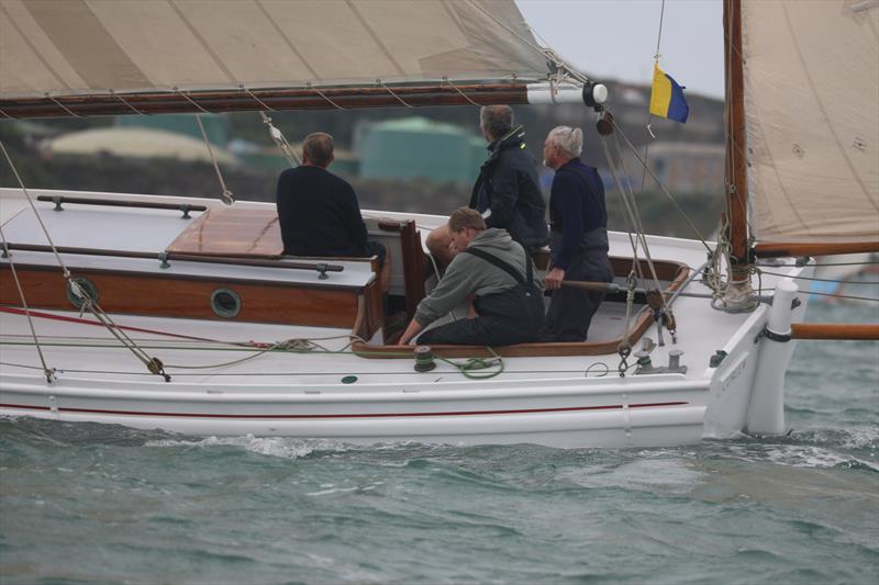 Aboard the 1912 Falmouth Quay Punt Curlew during Falmouth Classics 2024 - photo © Ian Symonds