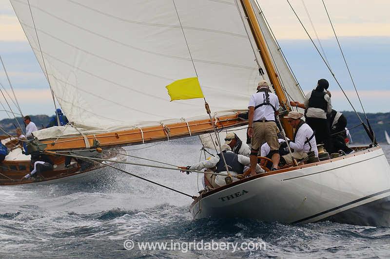 'Thea' - Les Voiles de Saint-Tropez day 4 photo copyright Ingrid Abery / www.ingridabery.com taken at Société Nautique de Saint-Tropez and featuring the Classic Yachts class