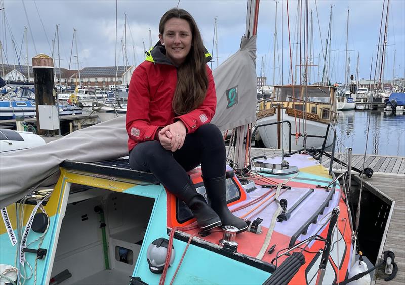 Jasmine Harrison (UK / 88 Numbatou) a long distance swimming record holder and a solo Atlantic rowing veteran bought winning ALMA Globe 580 from the first 2021 Globe 580 Transat, did a refit, learnt to sail and is ready to sail herself around the world - photo © Jasmine Harrison / MGR2025